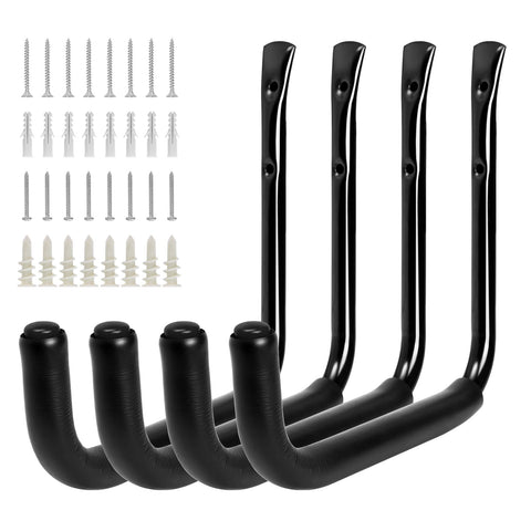 KURUI 10-inch garage hooks mounted on wall for heavy-duty storage