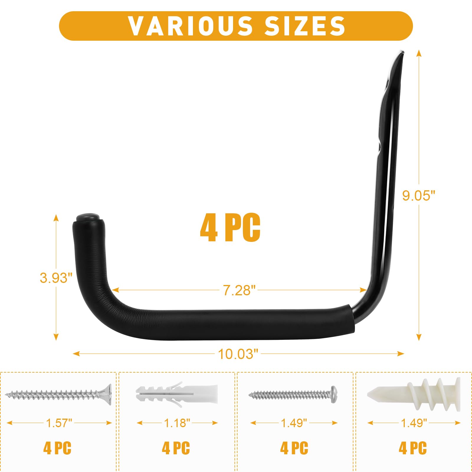 KURUI included anchors and wood screws simplify mounting