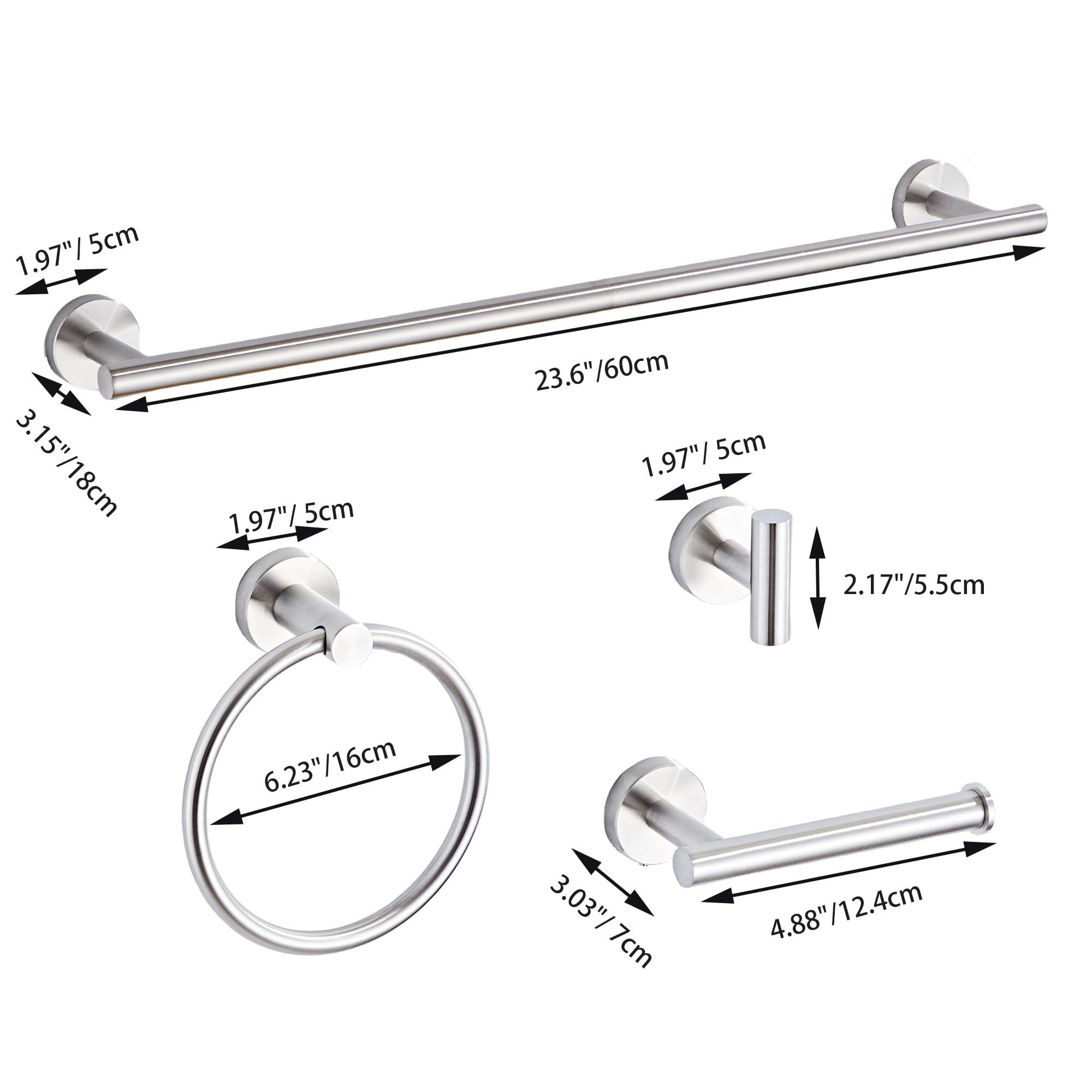 KUUBTH durable SUS304 stainless steel construction resists corrosion and tarnish in daily bathroom use