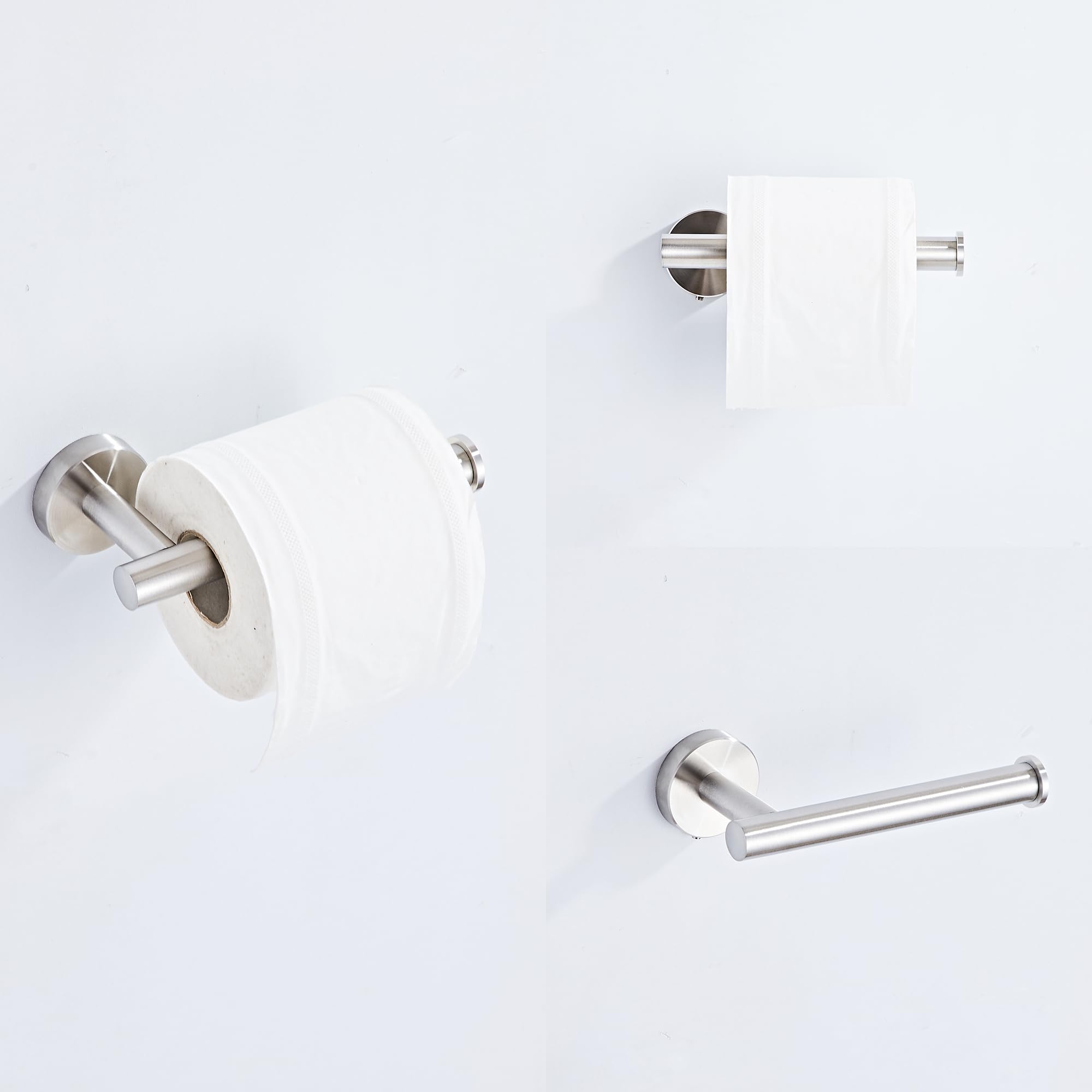 KUUBTH brushed nickel robe hooks pair provides extra hanging space and clutter control
