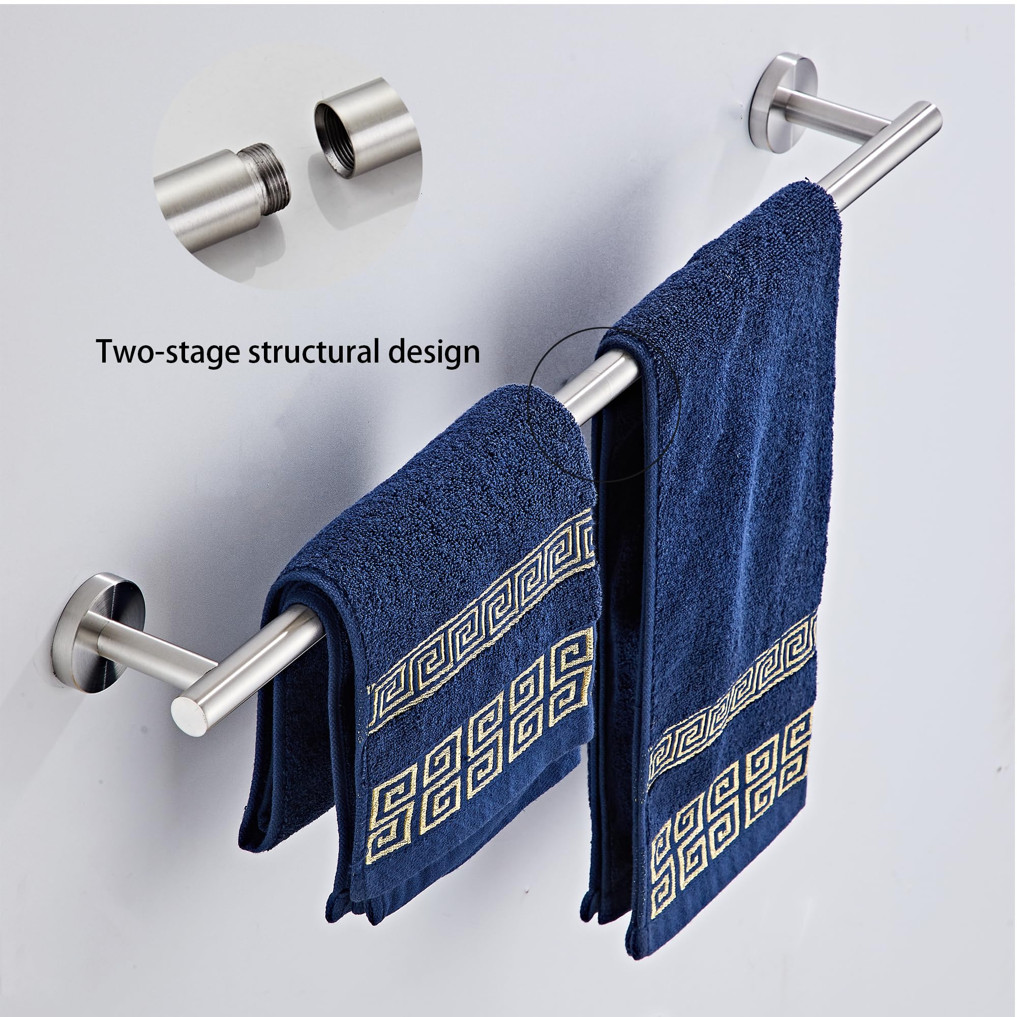 KUUBTH brushed nickel toilet paper holder shows clean lines for neat bathroom organization
