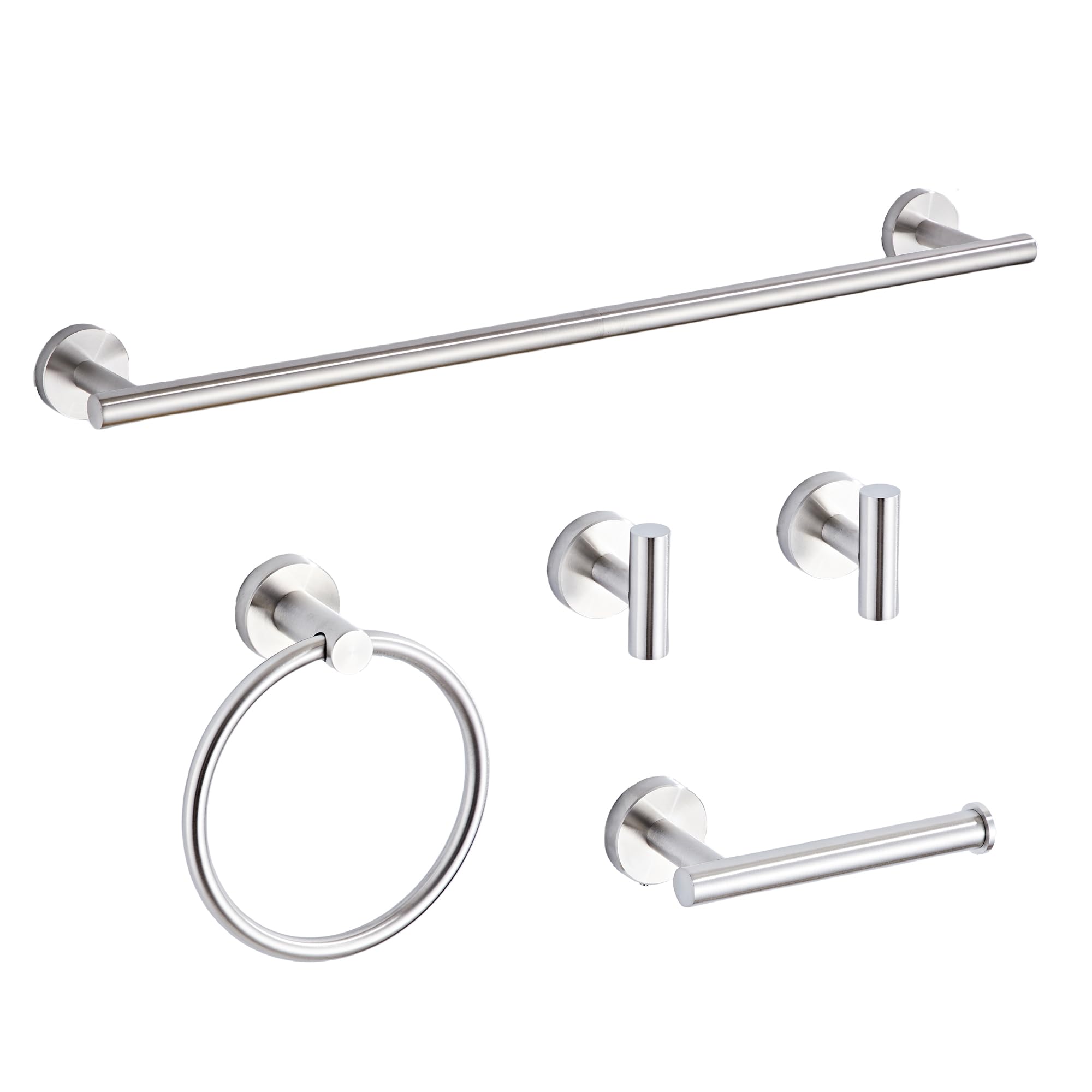 KUUBTH brushed nickel towel bar 23.6-inch view highlighting sturdy storage and easy access