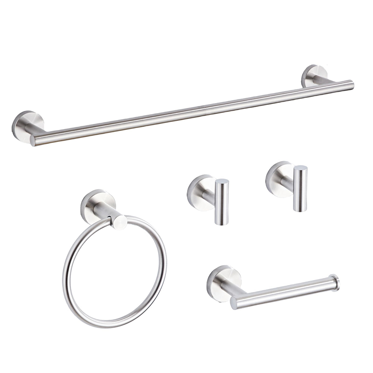 KUUBTH brushed nickel towel bar 23.6-inch view highlighting sturdy storage and easy access