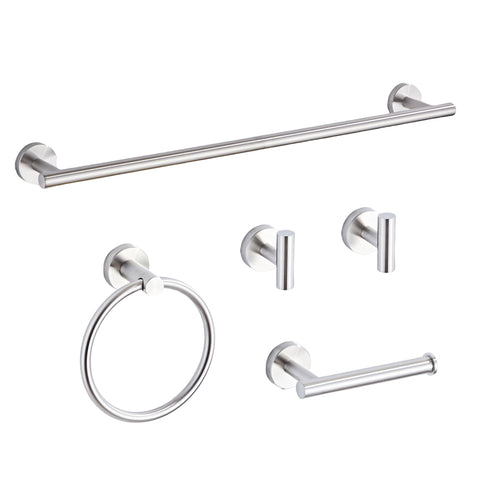 KUUBTH brushed nickel towel bar 23.6-inch view highlighting sturdy storage and easy access