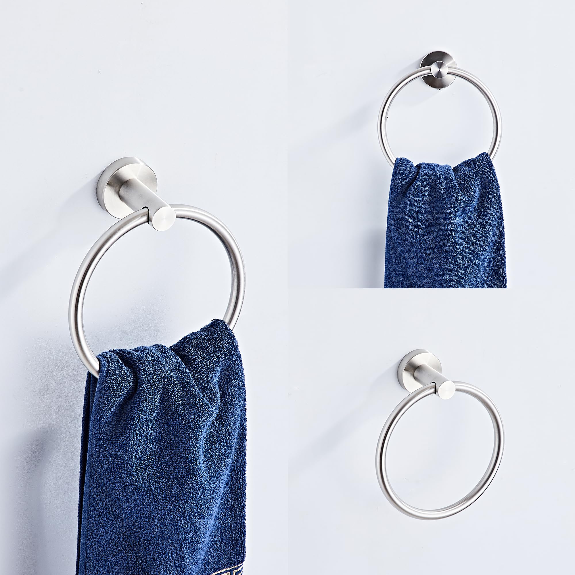 KUUBTH brushed nickel wall-mounted kit showcases concealed screws for a sleek, seamless bathroom upgrade