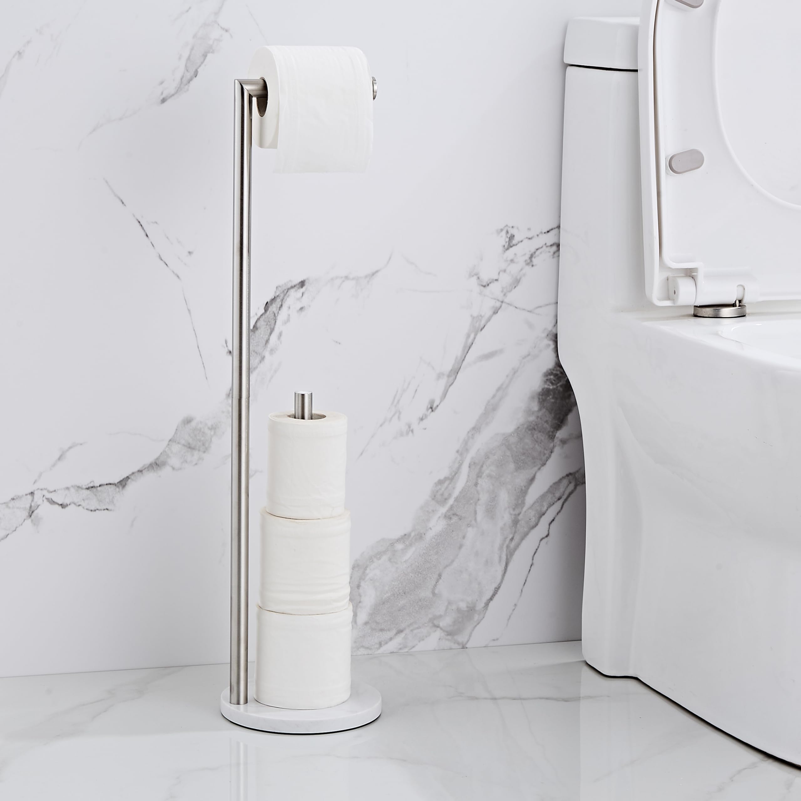 KUUBTH heavy marble base provides stable bathroom support.