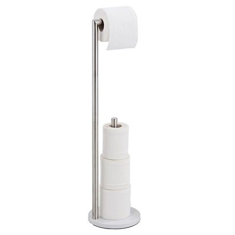 KUUBTH marble toilet paper holder stand adds elegant storage for bathroom rolls.
