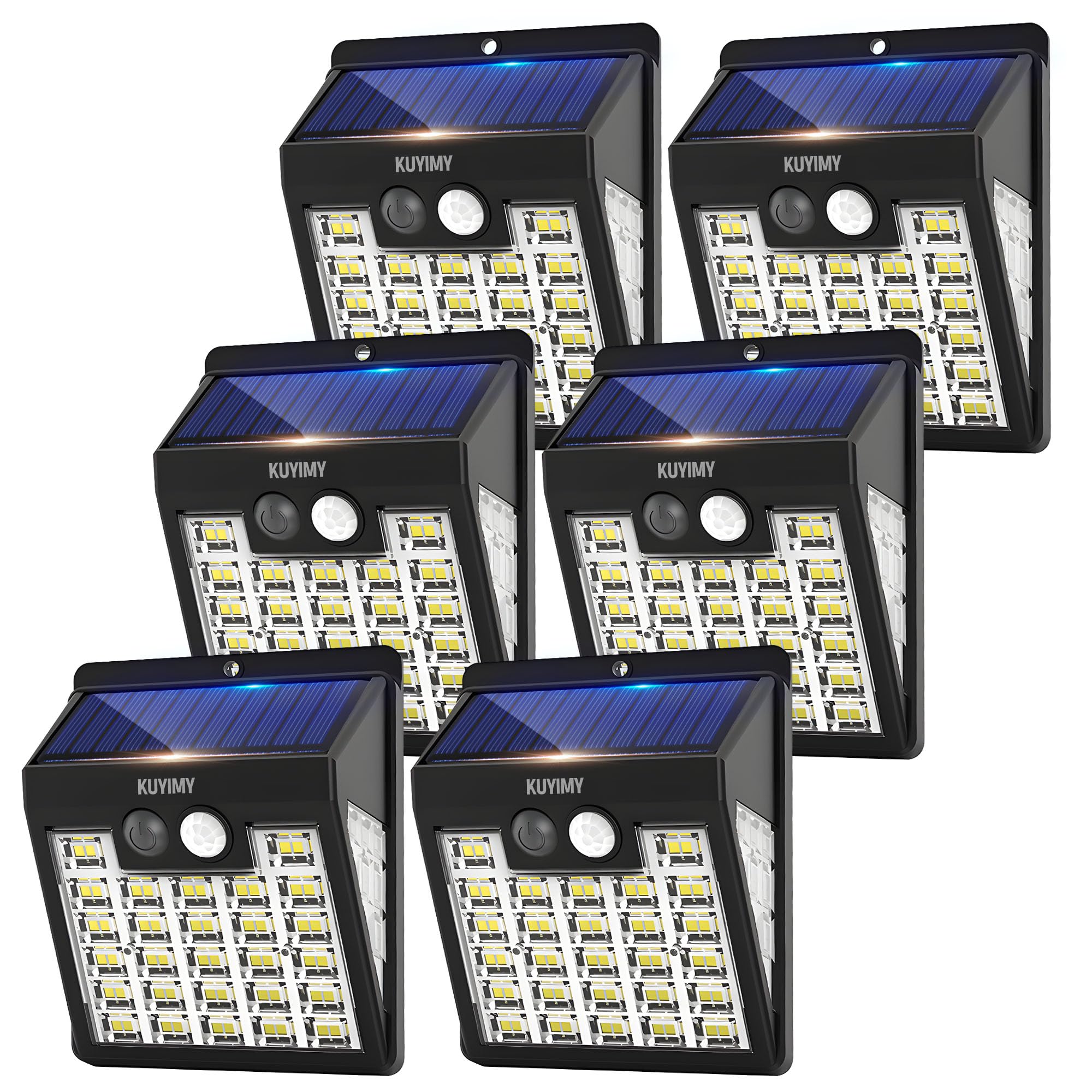Kuyimy Solar Lights Outdoor front door view shows bright, entryway lighting for safety