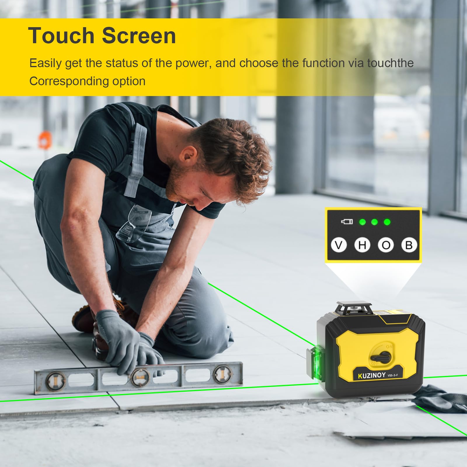 Kuzinoy 3D cross-lines enable multi-axis layout for level surfaces.