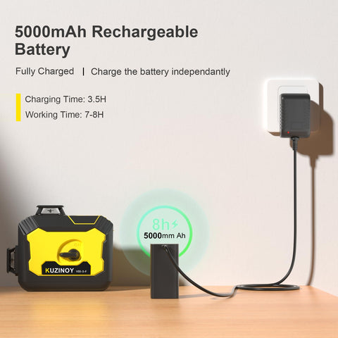 Kuzinoy 5000mAh battery delivers long portable operation and less downtime.