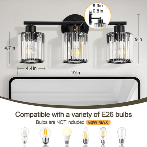 Kvhiiw black metal frame vanity light adds modern sophistication to any bathroom.