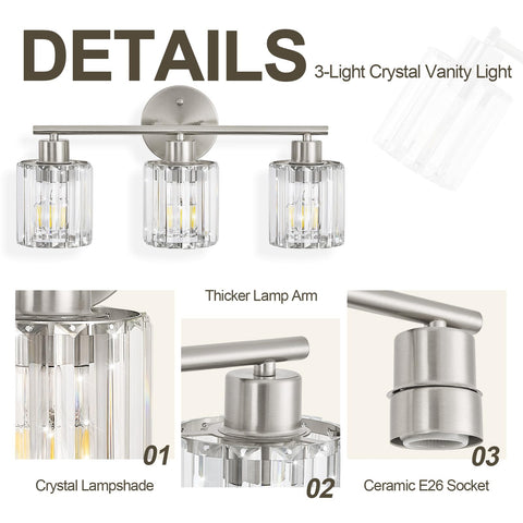 Kvhiiw brushed nickel finish complements chrome fixtures and mirrors