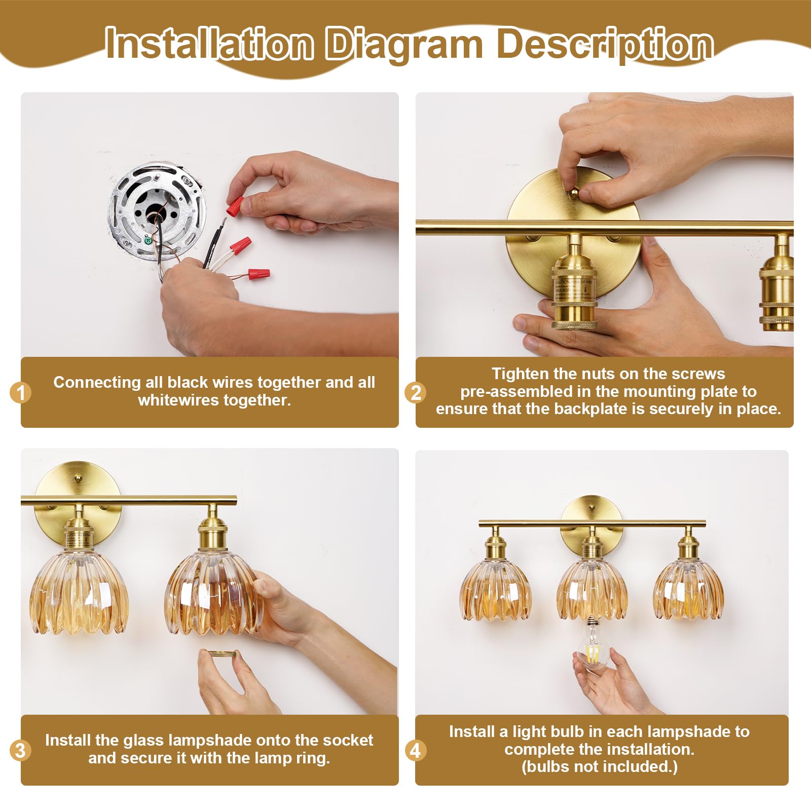 Kvhiiw retro modern design blends glass shade with gold finish