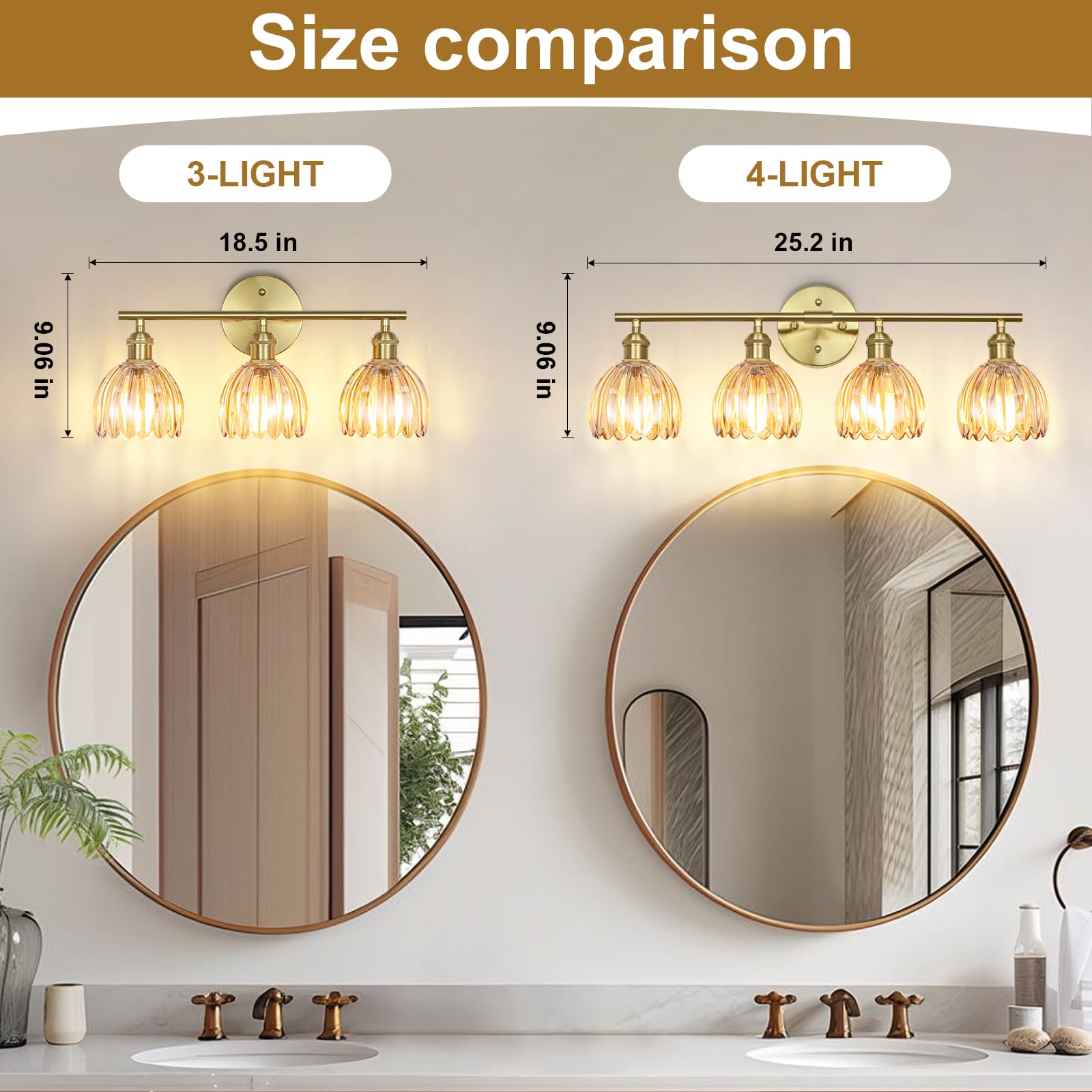 Kvhiiw vanity light with E26 socket compatibility for various bulbs