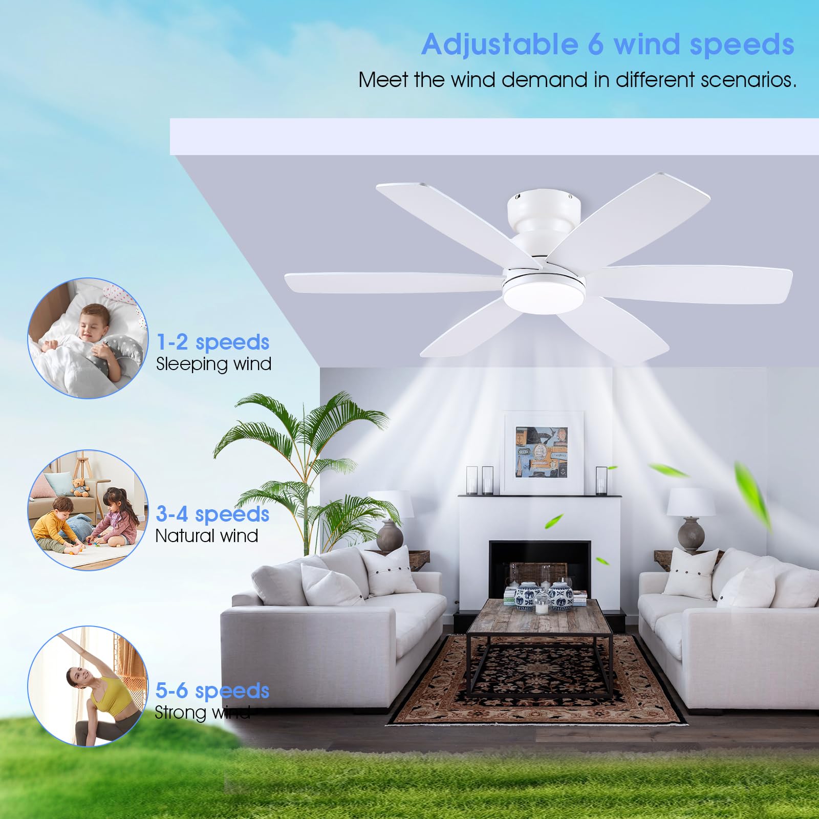 Kviflon flush-mount design fits low ceilings with bright, energy-efficient LED lighting.
