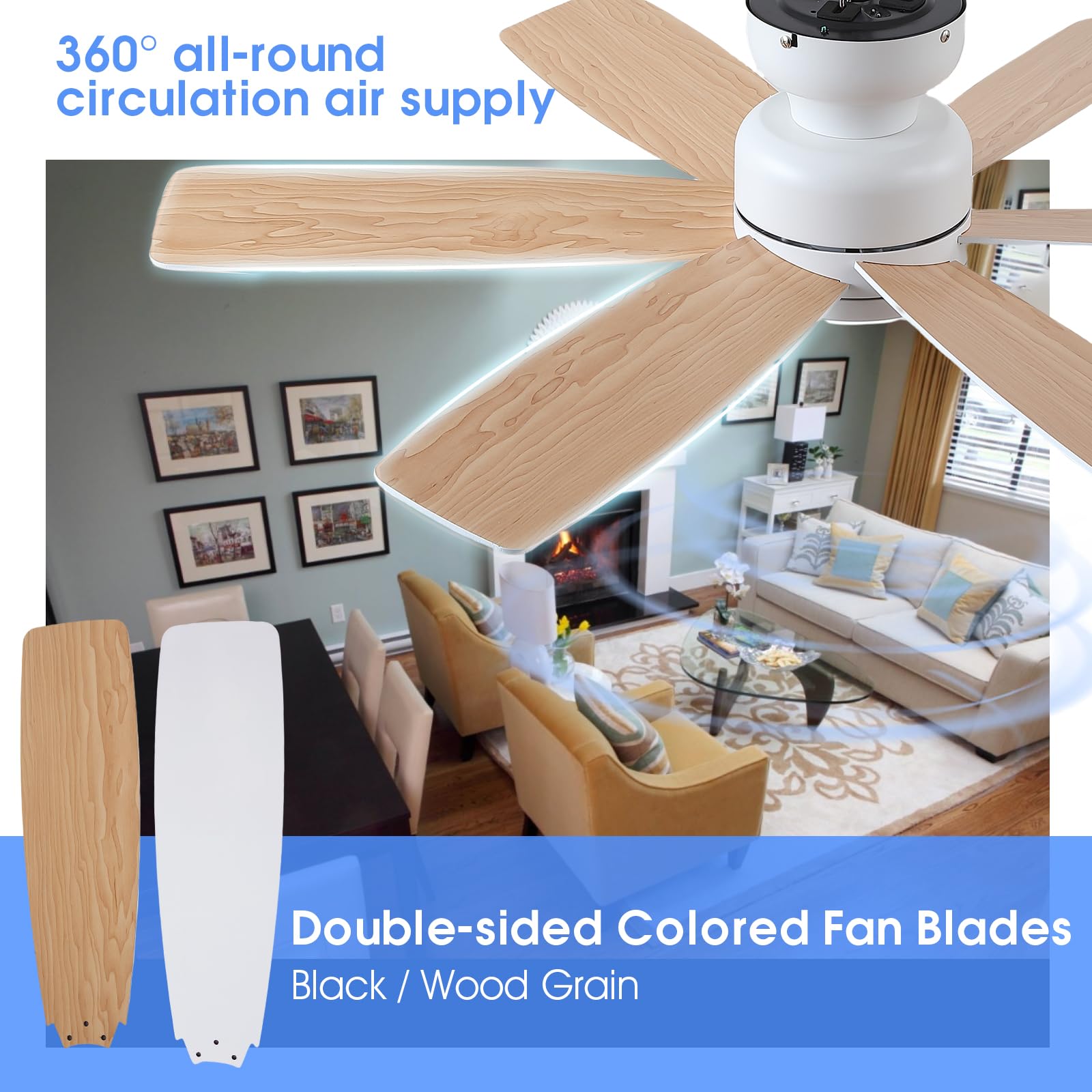 Customizable LED color temperature from warm to cool for any activity.