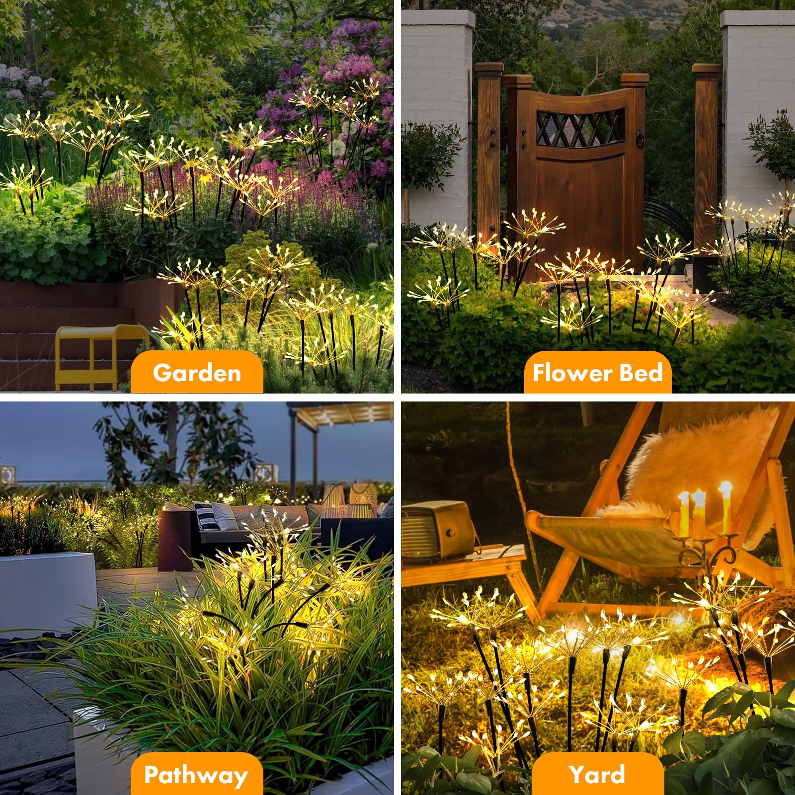 Kwaiffeo outdoor solar lights IP65 waterproof withstands rain and snow