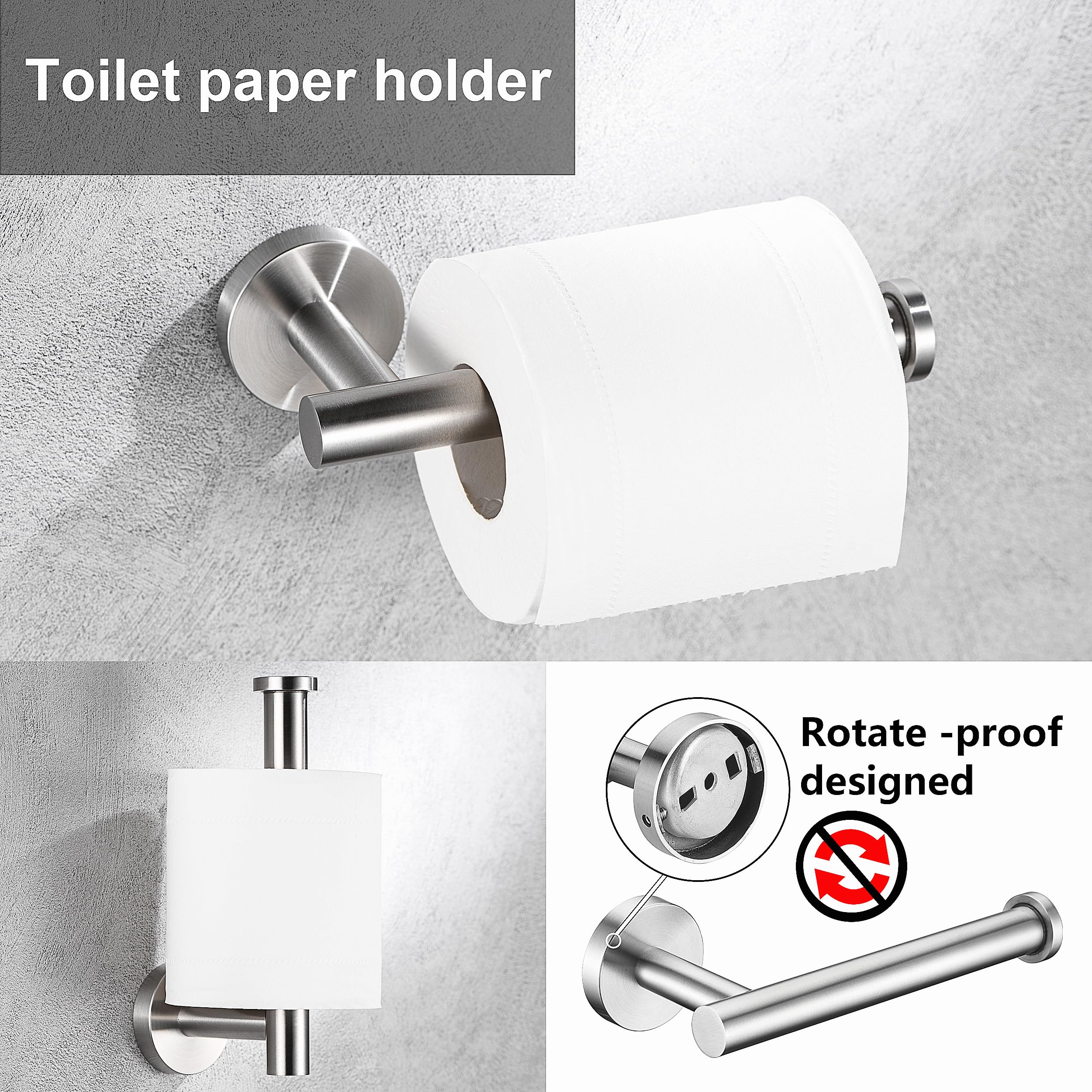 Kwanicas brushed-nickel toilet paper holder: convenient access with anti-fingerprint surface