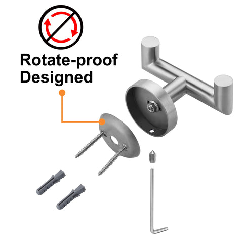 Kwanicas brushed nickel towel hook 4-pack displayed for wall mounting