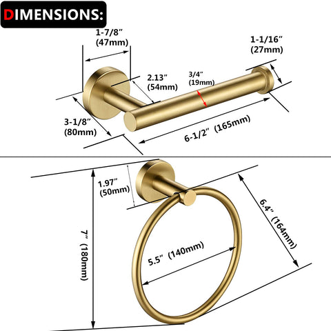 Kwanicas towel ring and toilet paper holder dimensions for spaces