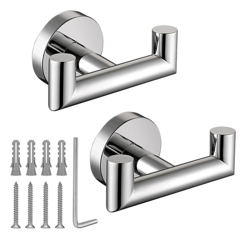 Kwanicas polished chrome towel hook wall mount for durable towel storage.