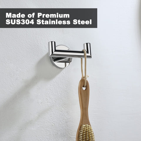Kwanicas SUS304 stainless steel towel hook closeup showing corrosion resistance.