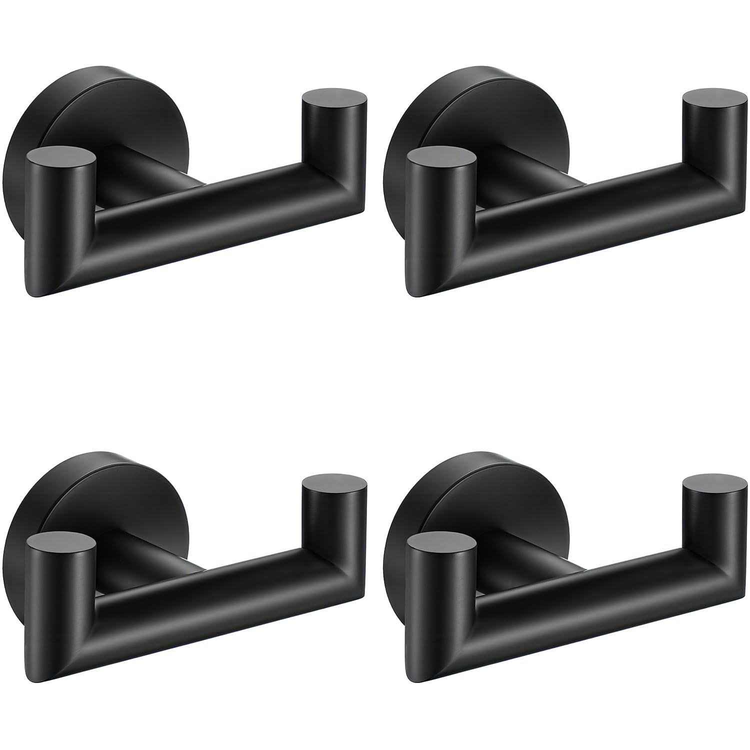 Kwanicas towel hooks in matte black wall-mount design keep towels neatly within reach.