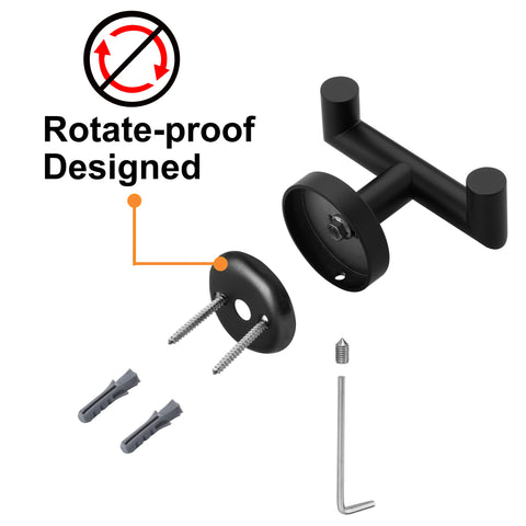 Kwanicas wall-mount hooks ideal for towels, coats, and bags in the bathroom.