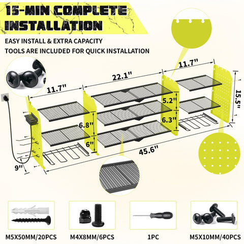 Kweetle side pegboard with four hooks for small tools within reach