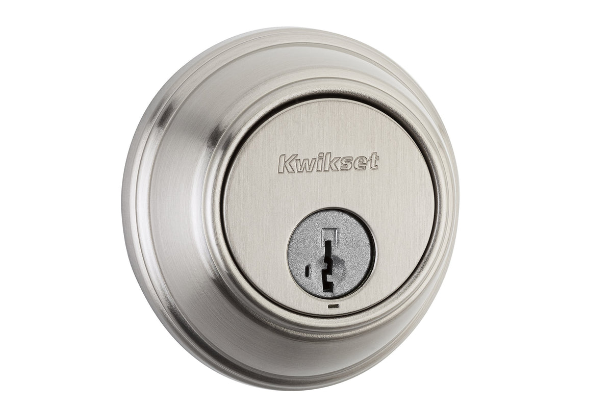 Kwikset 816 key control deadbolt exterior showing secure keyed entry.