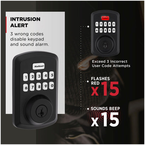 Kwikset 9250TRS-15S Bluetooth connectivity supports phone-based locking.
