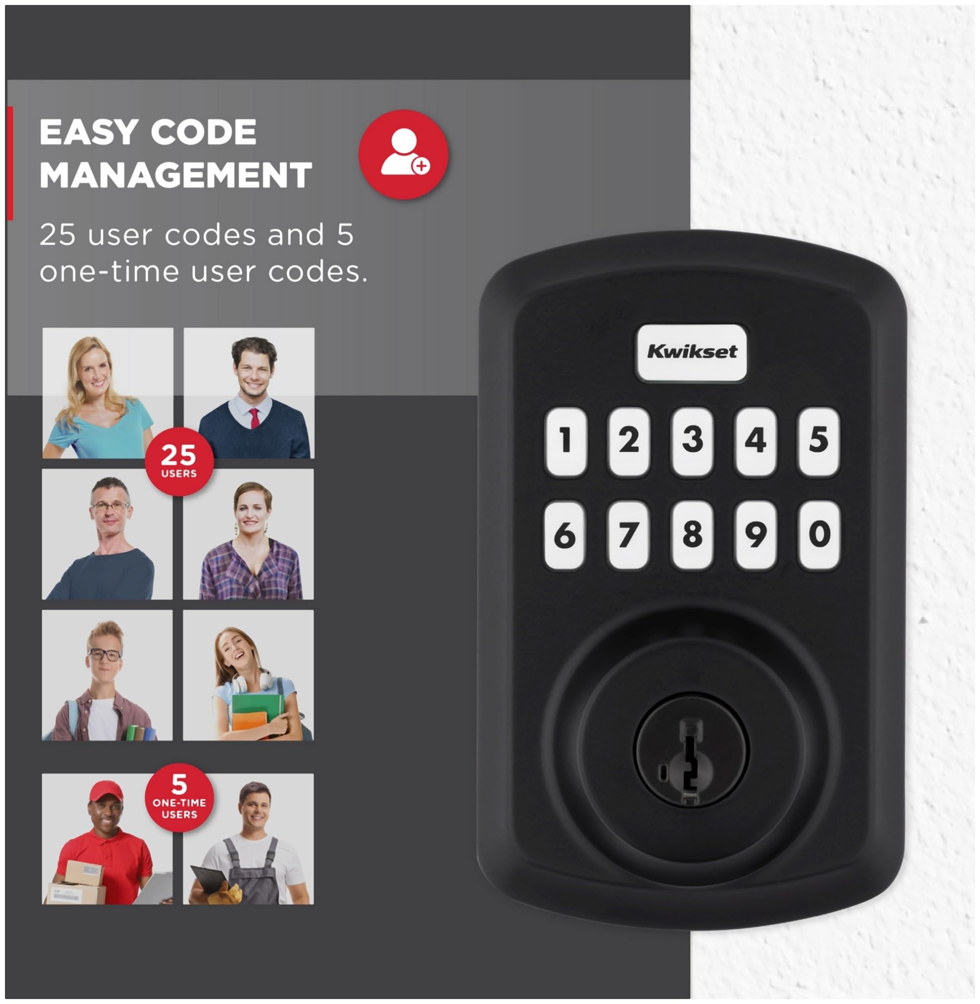 Kwikset 9250TRS-15S RCS strike enhances door lock alignment.