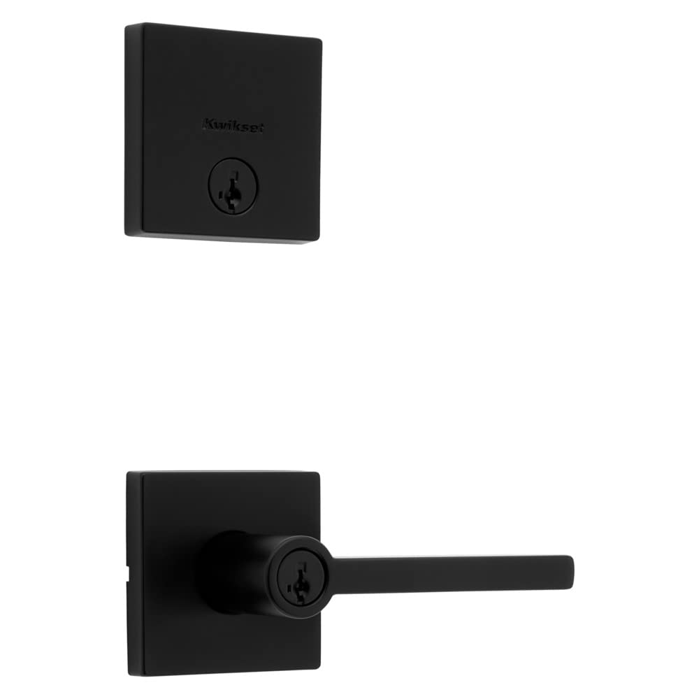Kwikset 991 Halifax lever in matte black enhances entryway security