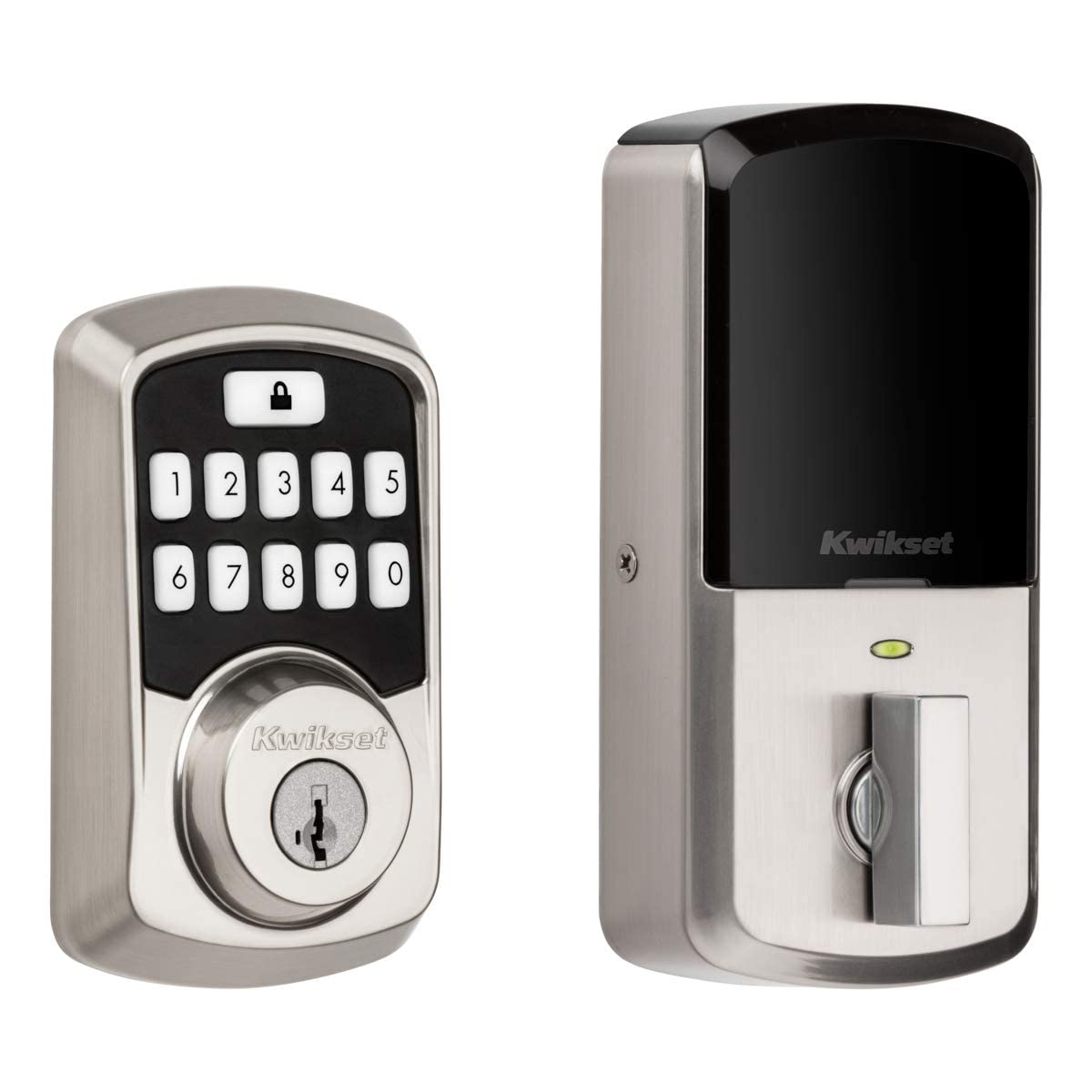 Kwikset Aura front view with Bluetooth keypad for convenient keyless entry.