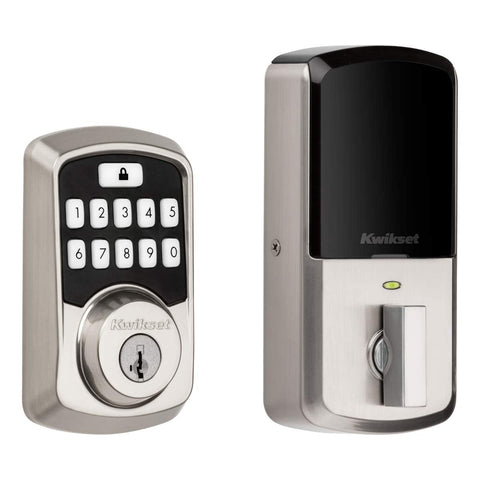Kwikset Aura front view with Bluetooth keypad for convenient keyless entry.
