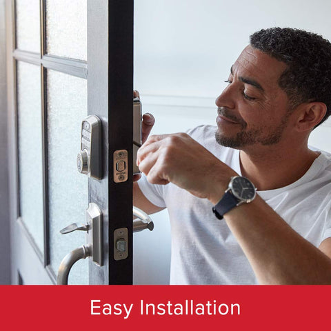 Kwikset Aura satin nickel finish adds a modern, stylish look.