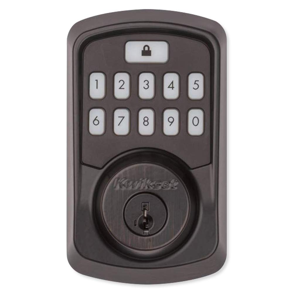 Kwikset Aura Venetian Bronze finish close-up adds warmth and style.