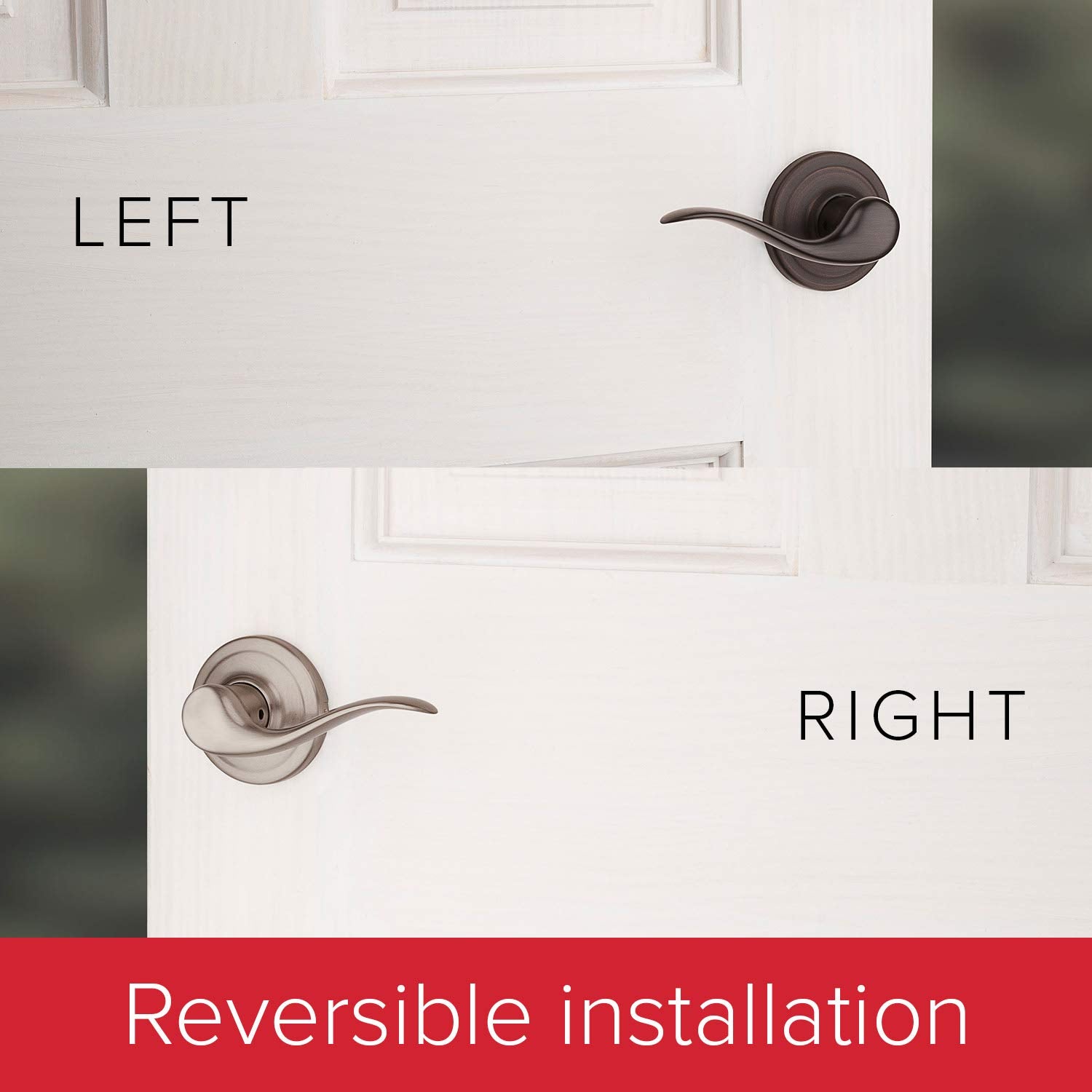 Kwikset Avalon adjustable latch fits standard doors from 1-3/8 to 1-3/4 inches