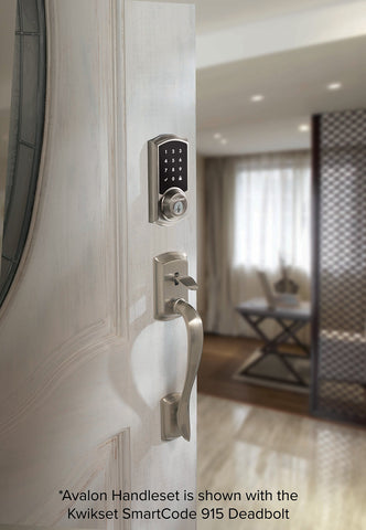 Kwikset Avalon interior lever shown with reversible handed design for convenient operation