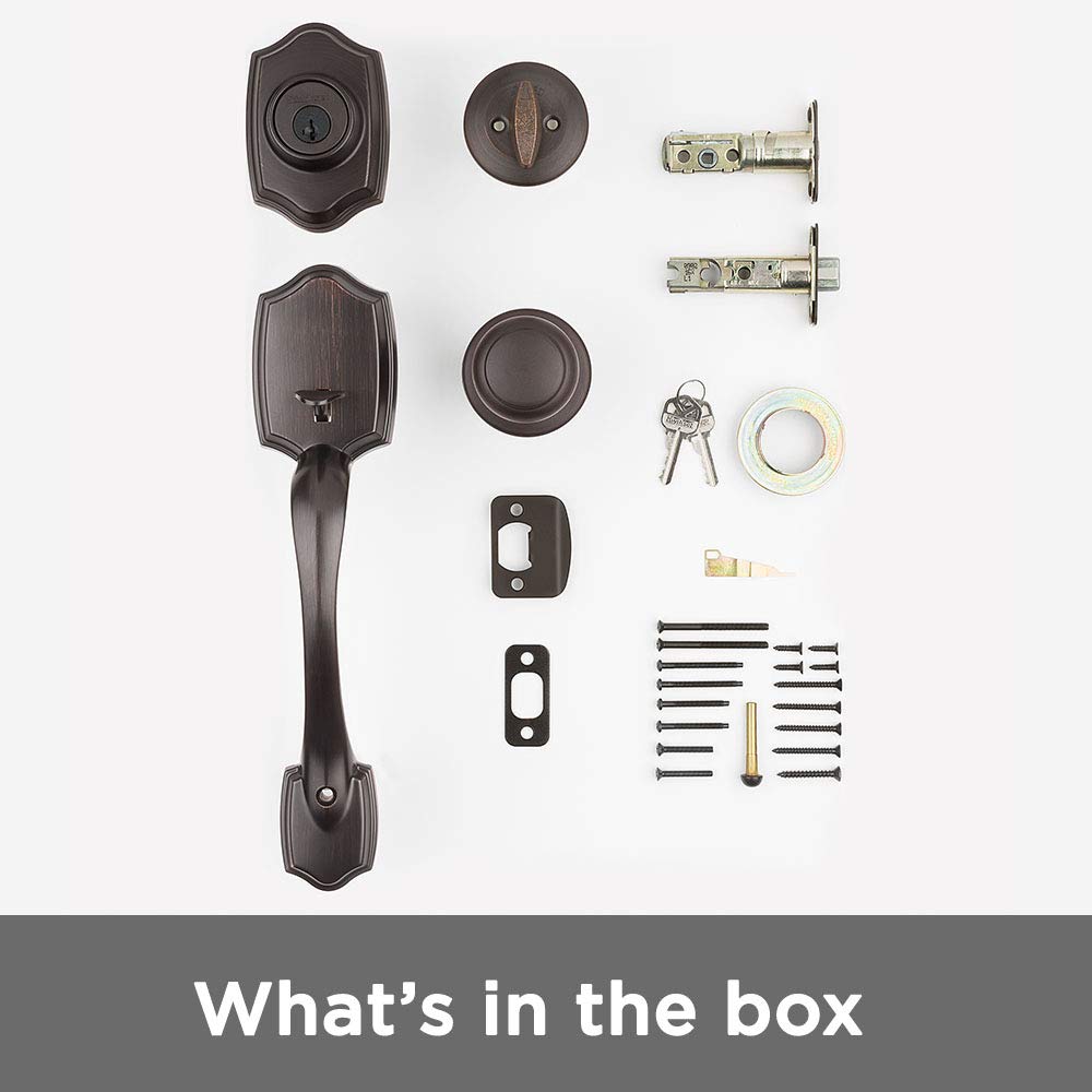 Kwikset Belleview adjustable latch backset to fit most standard doors.