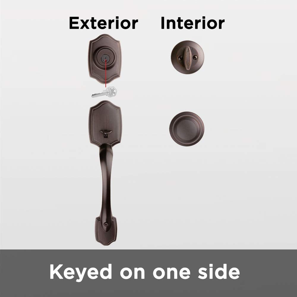 Kwikset Belleview installation hardware included for simple DIY setup.