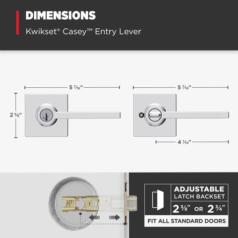 Door thickness compatibility for Kwikset Casey lever (1-3/8" to 1-3/4")