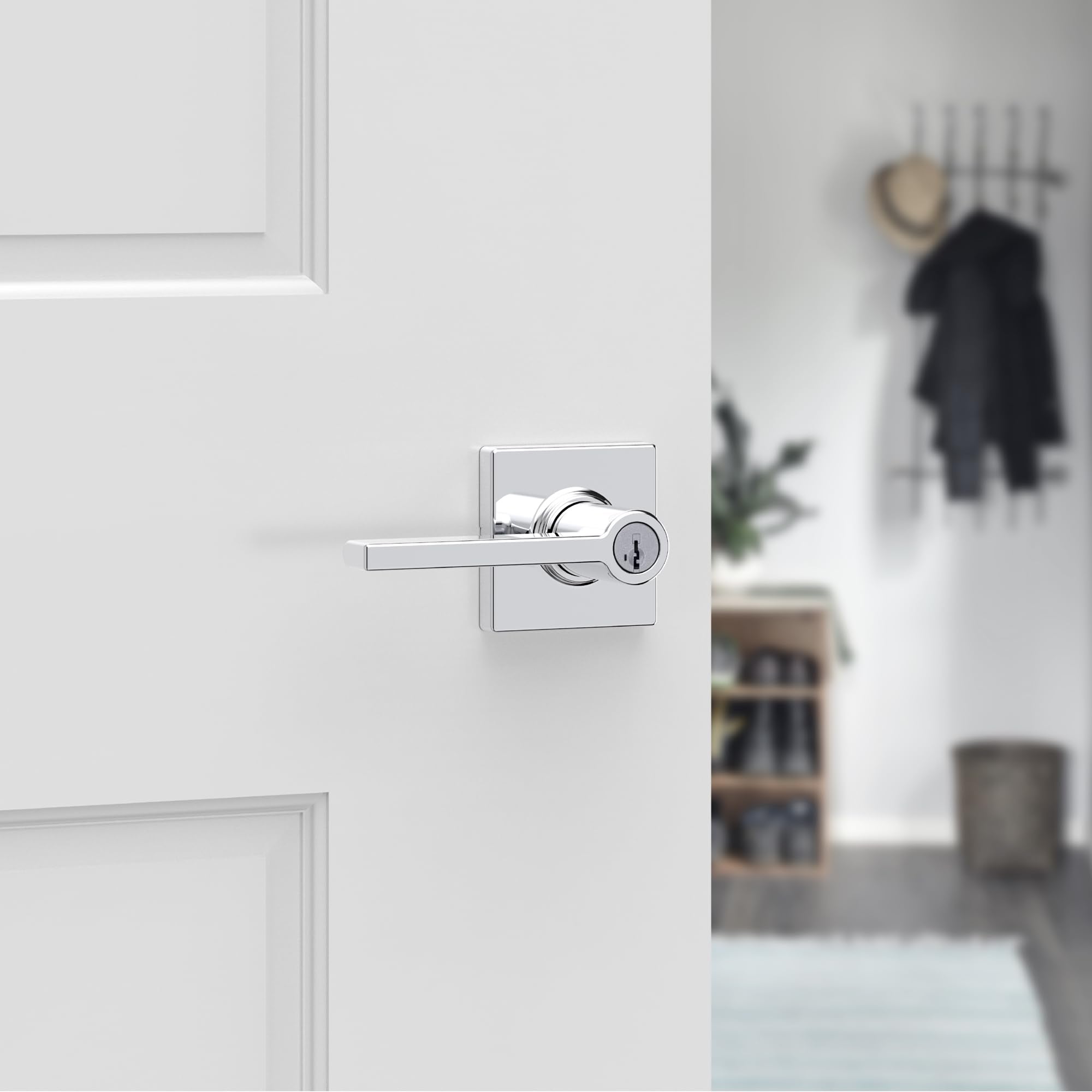 Kwikset Casey keyed entry lever assembly for exterior door security