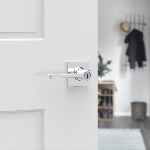 Kwikset Casey keyed entry lever assembly for exterior door security