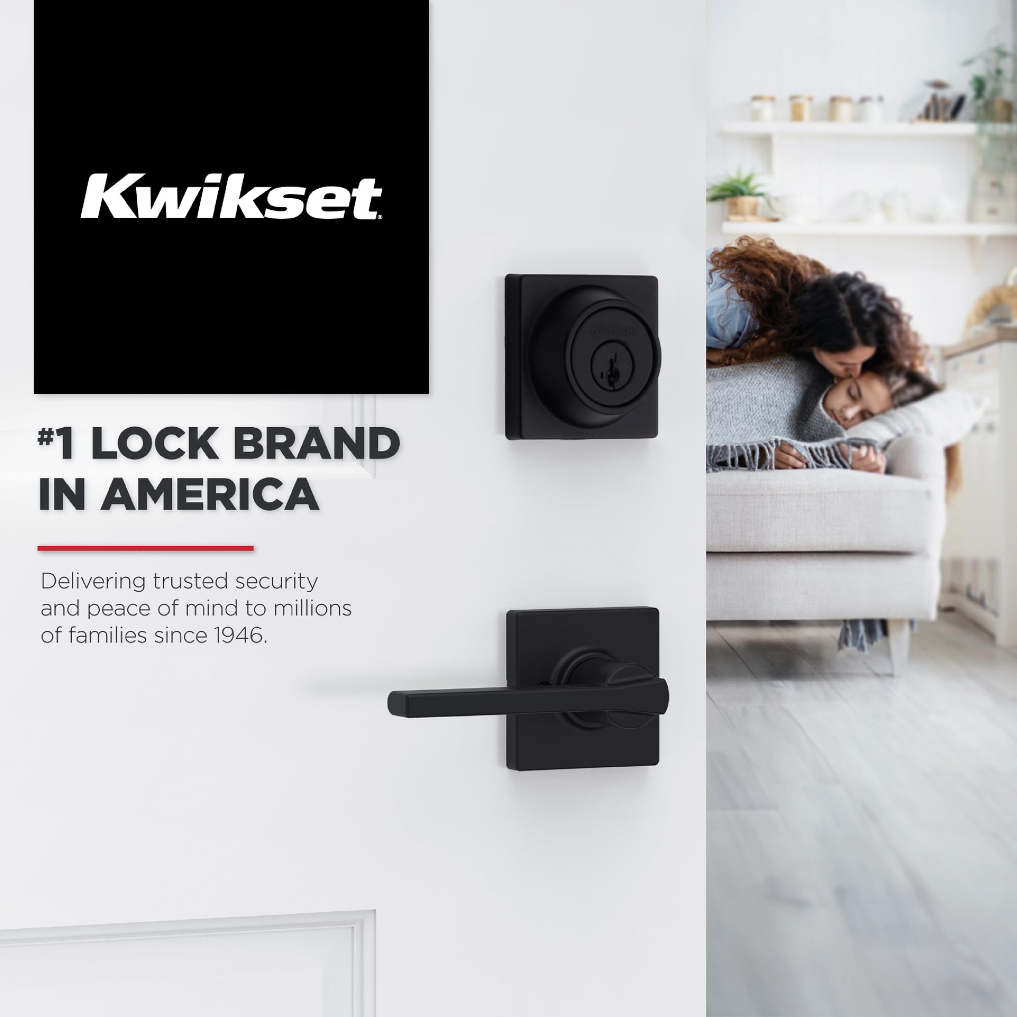 Polished chrome Kwikset Casey overview for interior spaces