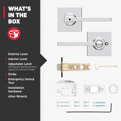 Casey lever with rosette screws and Allen wrench for installation
