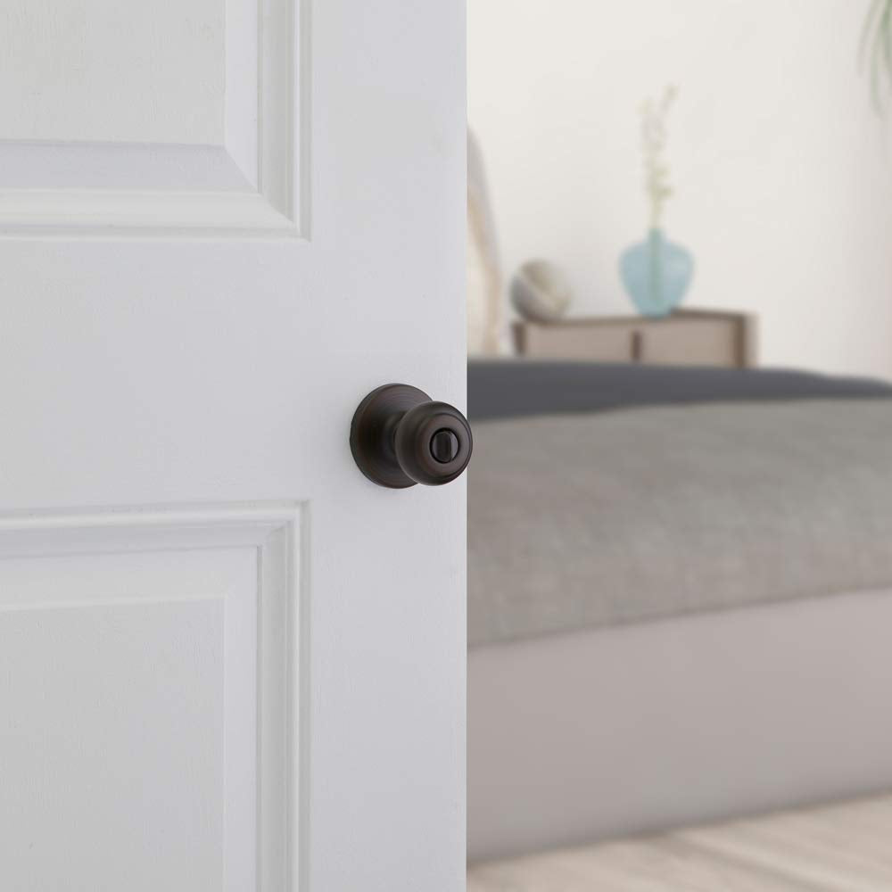 Kwikset Cove emergency unlock tool with privacy knob for exterior access.
