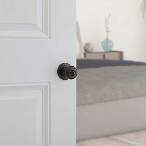 Kwikset Cove emergency unlock tool with privacy knob for exterior access.