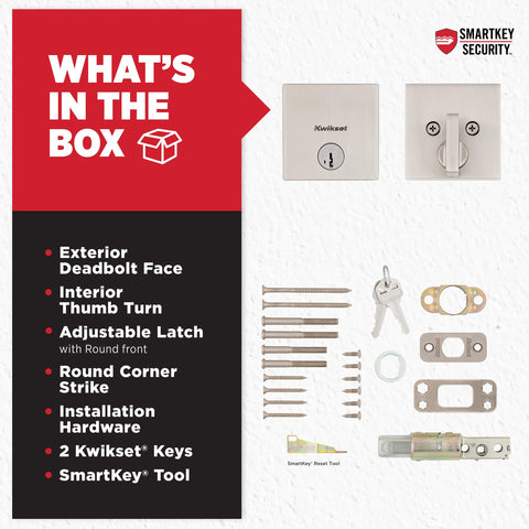 Kwikset Downtown adjustable latch backset for standard door compatibility