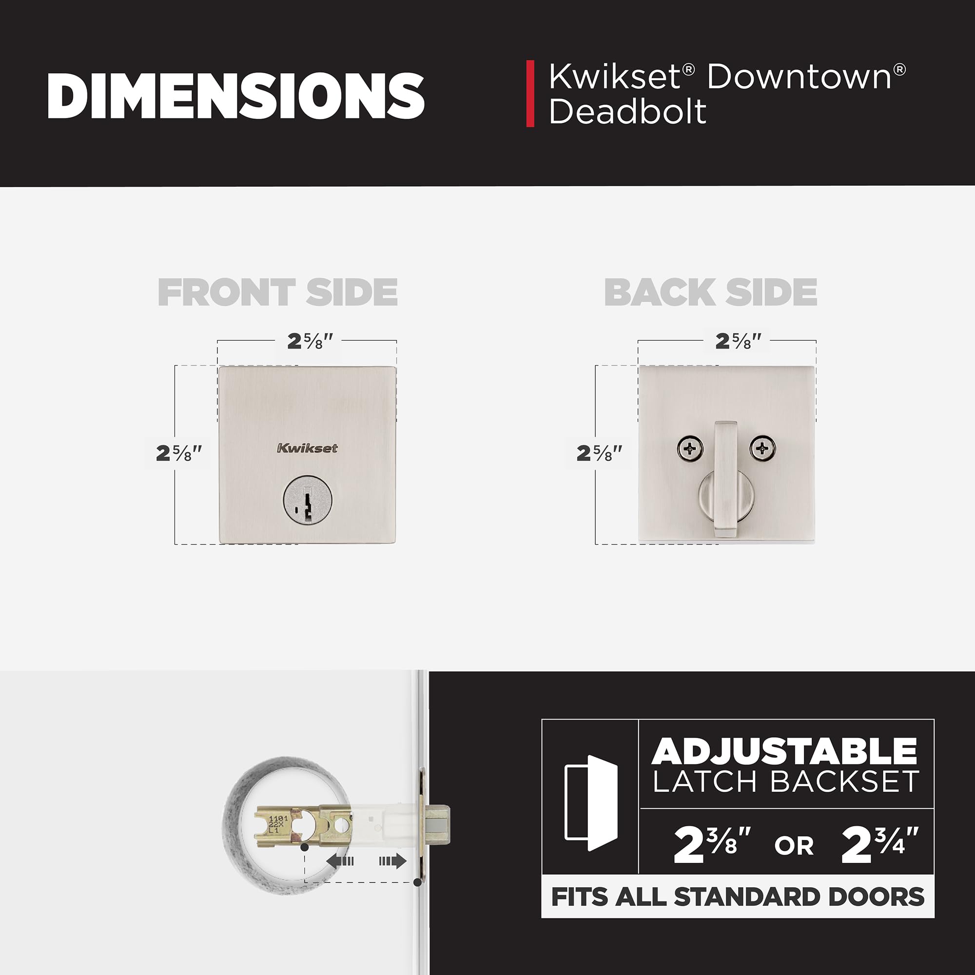 Kwikset Downtown keyed deadbolt with keys included for immediate use